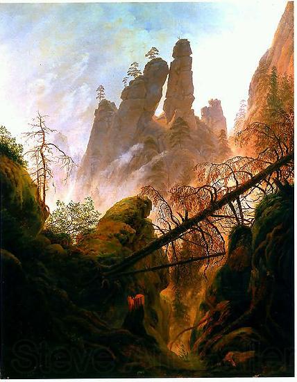Caspar David Friedrich Felsenlandschaft im de:Elbsandsteingebirge Norge oil painting art